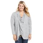 Plus Size Maternity Oh Baby By Motherhood Nursing Cardigan, Women's, Size: 2xl, Dark Grey