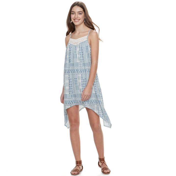 Juniors' Three Pink Hearts Knit Sharkbite Dress, Teens, Size: Xs, Natural