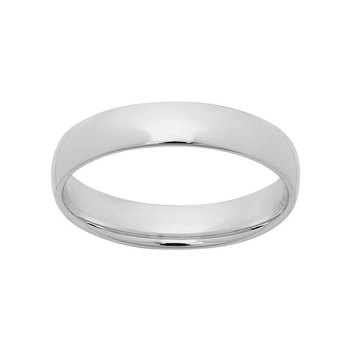 14k White Gold Wedding Band, Adult Unisex, Size: 8