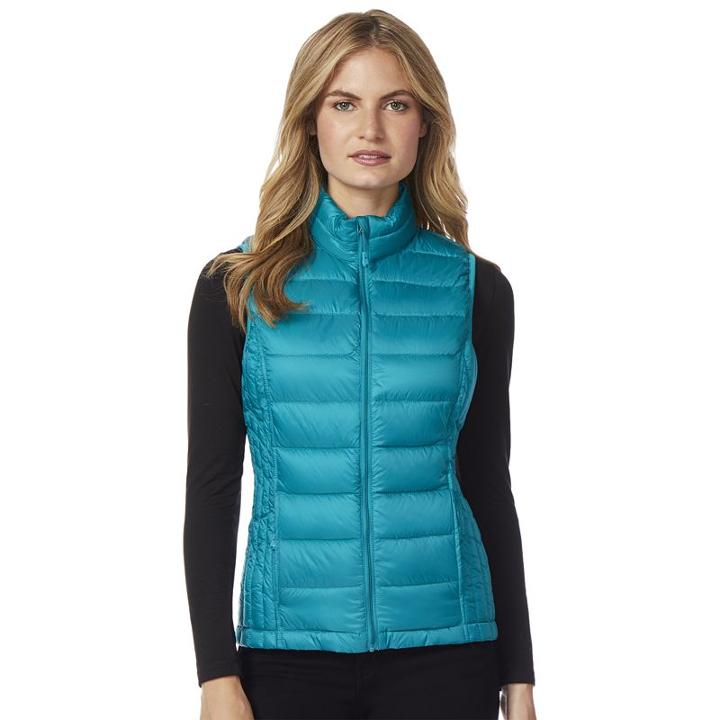 Women's Heat Keep Down Puffer Vest, Size: Medium, Green Oth