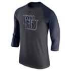 Men's Nike Penn State Nittany Lions Tri-blend Raglan Tee, Size: Medium, Dark Grey