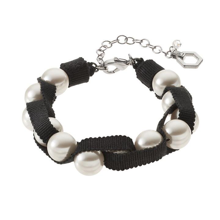 Simply Vera Vera Wang Simulated Pearl Ribbon Bracelet, Women's, White