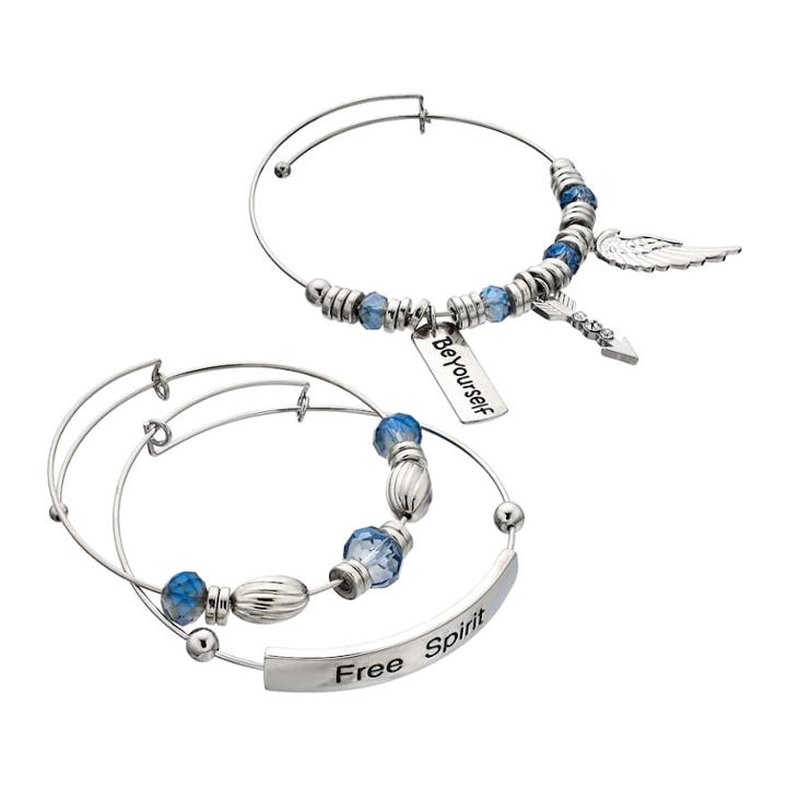 Free Spirit Bangle Bracelet Set, Women's, Grey