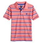 Boys 4-20 Chaps Clark Striped Polo, Size: 18-20, Dark Pink