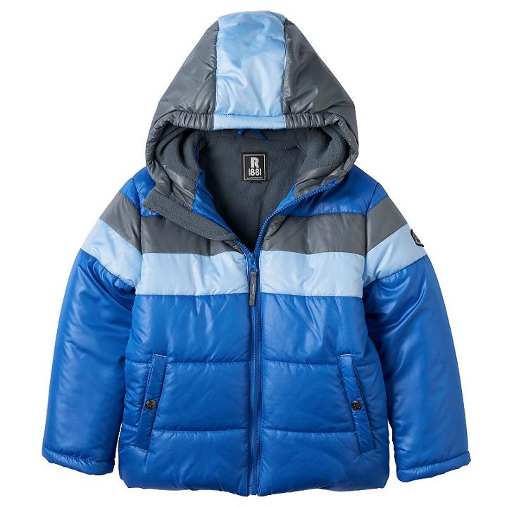 Boys 4-7 Rothschild Colorblocked Hooded Fleece-lined Puffer Jacket, Boy's, Size: 7, Med Blue