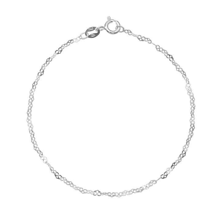 Primrose Sterling Silver Heart Link Bracelet, Women's, Size: 7, Grey