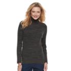 Women's Croft & Barrow&reg; Essential Ribbed Turtleneck Sweater, Size: Xs, Black