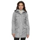 Women's Croft & Barrow&reg; Hooded Drawstring Anorak Jacket, Size: Medium, Grey Other