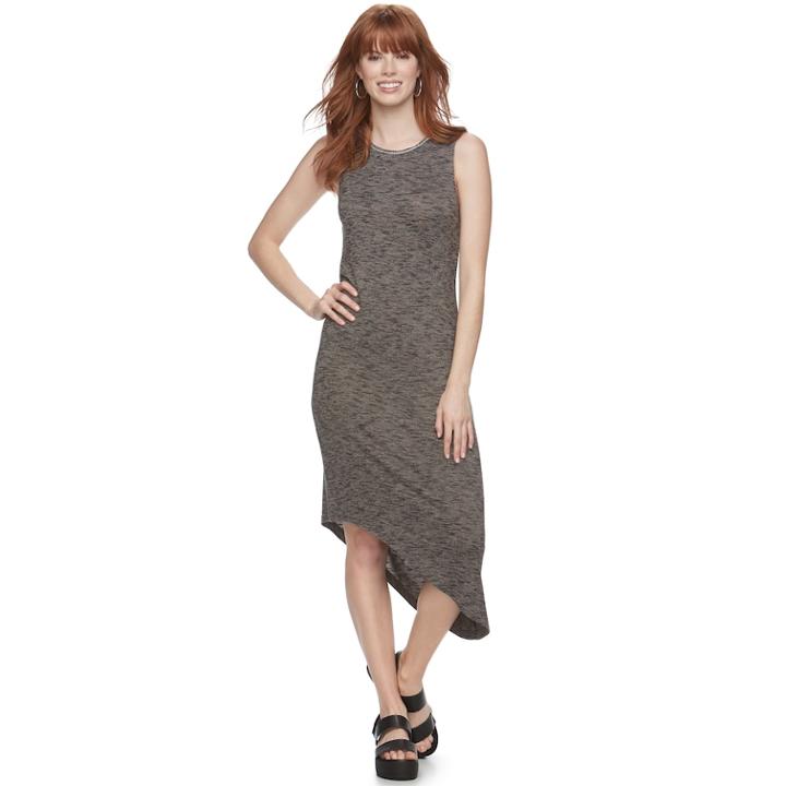 Women's Juicy Couture Asymmetrical Hem Sheath Dress, Size: Medium, Med Brown