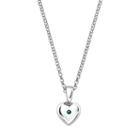 Little Diva Diamonds Kids' Sterling Silver Lab-created Emerald Heart Pendant, Women's, Size: 16, Green
