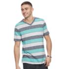 Men's Urban Pipeline Striped V-neck Tee, Size: Xl, Turquoise/blue (turq/aqua)