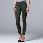 Women's Simply Vera Vera Wang Pull-one Jeggings, Size: 8, Dark Green