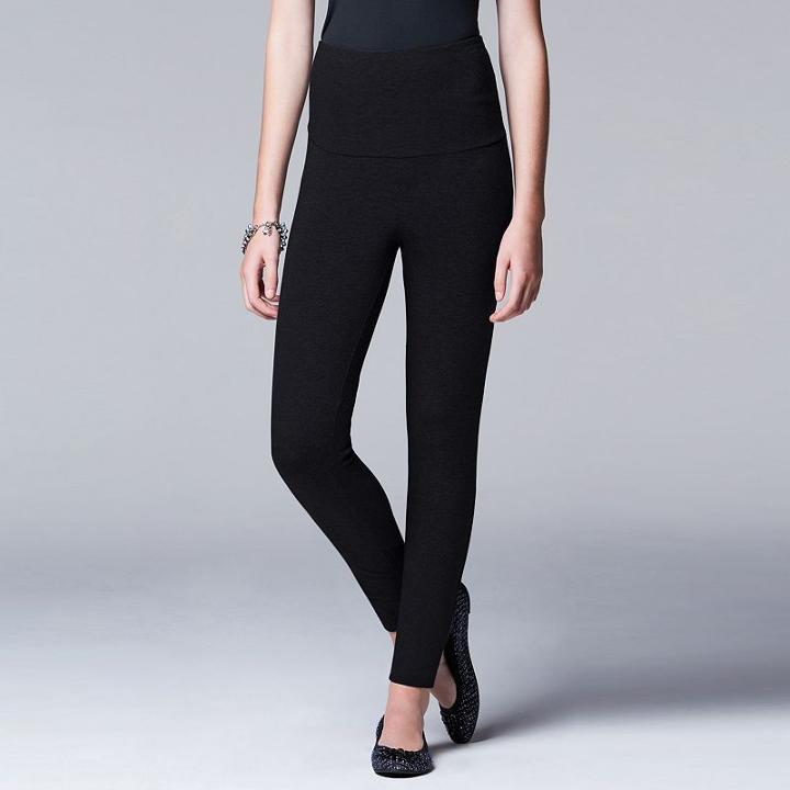 Simply Vera Vera Wang Women's Shaper Leggings, Size: Medium, Black