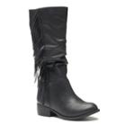 Candie's&reg; Girls' Tall Fringe Riding Boots, Girl's, Size: 2, Black