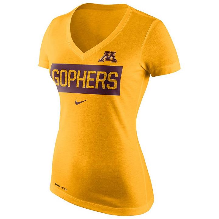 Women's Nike Minnesota Golden Gophers Tailgate Dri-fit Tee, Size: Xl, Gold