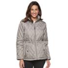 Women's Tower By London Fog Quilted Midweight Jacket, Size: Xl, Light Grey
