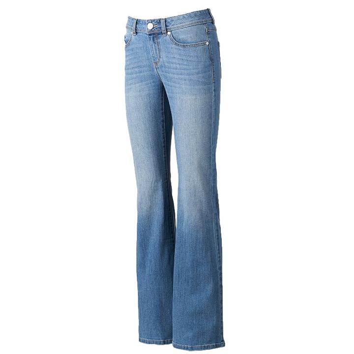 Women's Lc Lauren Conrad Flare Leg Jeans, Size: 6 T/l, Light Blue