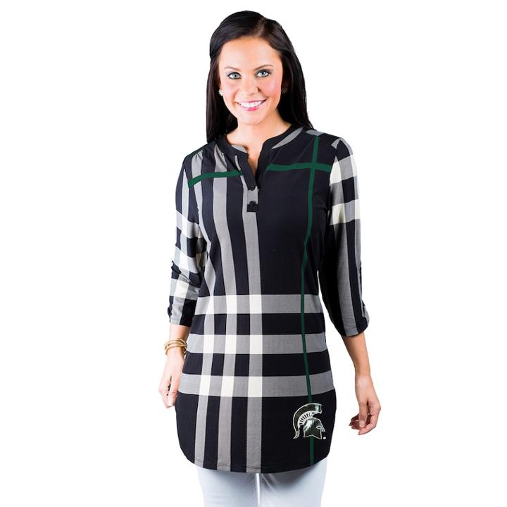 Women's Gameday Couture Michigan State Spartans Plaid Tunic, Size: Large, Oxford