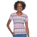 Petite Croft & Barrow&reg; V-neck Tee, Women's, Size: M Petite, Lt Purple