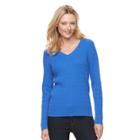 Women's Croft & Barrow&reg; Cable-knit Sweater, Size: Medium, Blue (navy)