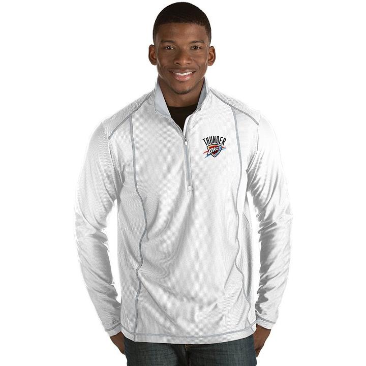 Antigua, Men's Oklahoma City Thunder Tempo Quarter-zip Pullover, Size: Large, White