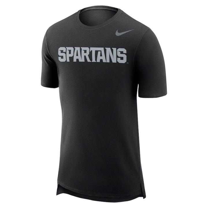 Men's Nike Michigan State Spartans Enzyme Droptail Tee, Size: Large, Black