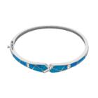 Sterling Silver Lab-created Blue Opal Bangle Bracelet, Women's, Size: 7.5