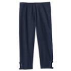Girls Plus Size So&reg; Faux-denim Keyhole Capri Leggings, Size: 16 1/2, Dark Blue