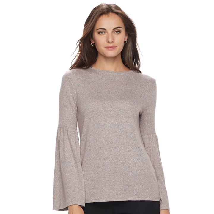 Women's Apt. 9&reg; Knit Bell Sleeve Top, Size: Medium, Med Red