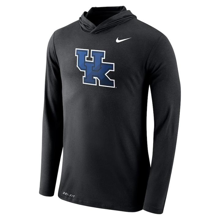 Men's Nike Kentucky Wildcats Dri-fit Hooded Tee, Size: Small, Black
