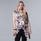 Plus Size Simply Vera Vera Wang Print Handkerchief Tank, Women's, Size: 0x, Drk Purple