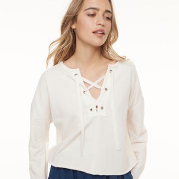K/lab Lace-up Sweatshirt, Teens, Size: Xs, White