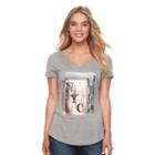 Women's Apt. 9&reg; V-neck Graphic Tee, Size: Xs, Grey