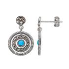 Tori Hill Sterling Silver Simulated Opal & Marcasite Circle Drop Earrings, Women's, Grey