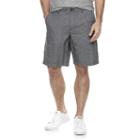 Men's Marc Anthony Slim-fit Houndstooth Linen-blend Shorts, Size: 32, Grey