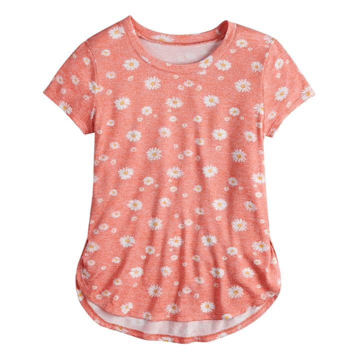 Girls 7-16 Fire La Vented Tee, Size: Small, Red