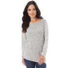 Women's Apt. 9&reg; Asymmetrical Ribbed Crewneck Sweater, Size: Xl, Light Grey
