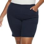 Plus Size Croft & Barrow&reg; Pull-on Twill Shorts, Women's, Size: 2 - Regular, Dark Blue