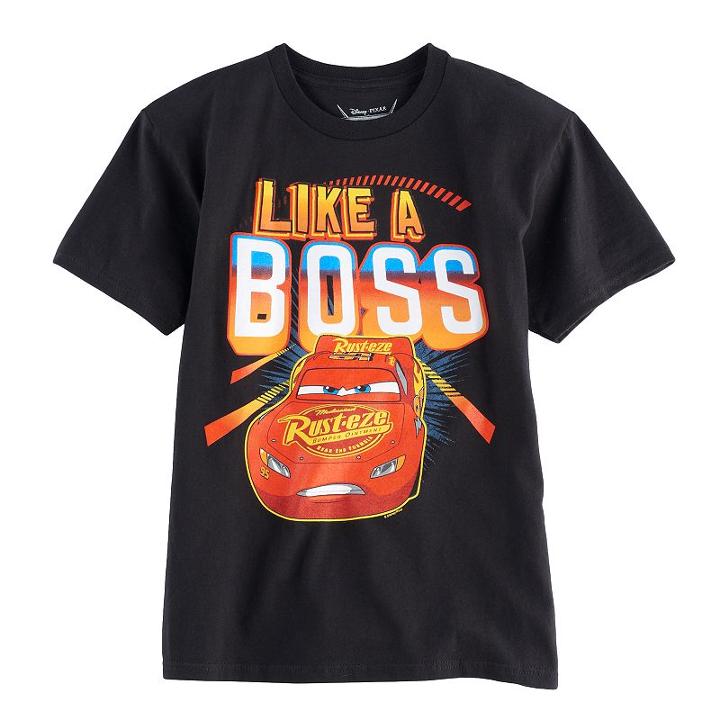 Boys 8-20 Disney/pixar Cars Lightning Mcqueen Tee, Boy's, Size: Small, Black