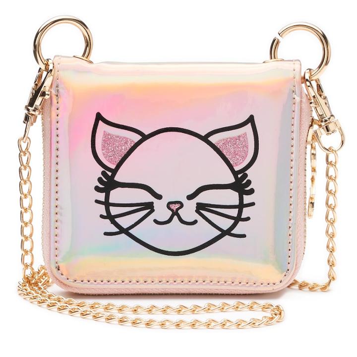 Glitter Animal Mini Crossbody Wallet, Women's, Brown