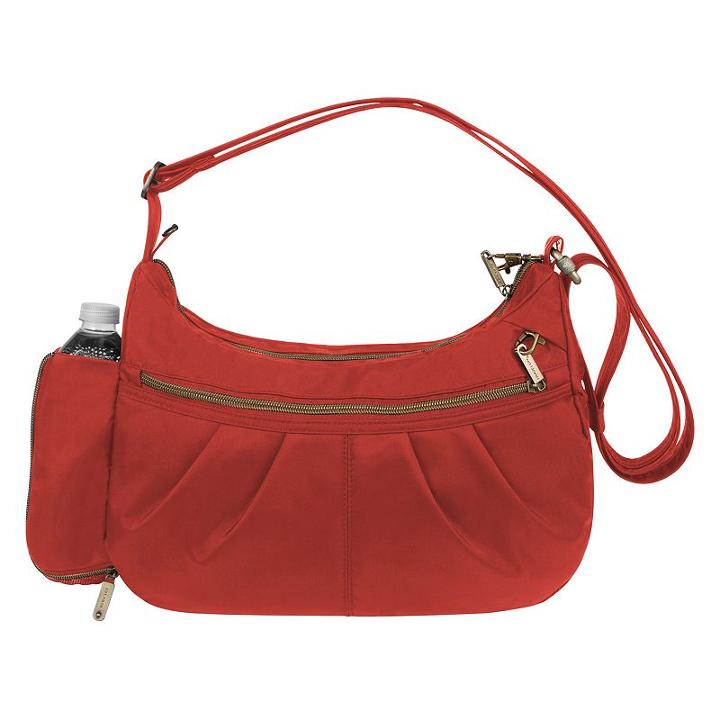 Travelon Signature Rfid-blocking Anti-theft Hobo Shoulder Bag, Adult Unisex, Red
