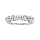 Sterling Silver 1/2 Carat T.w. Diamond Floral Ring, Women's, Size: 7, White