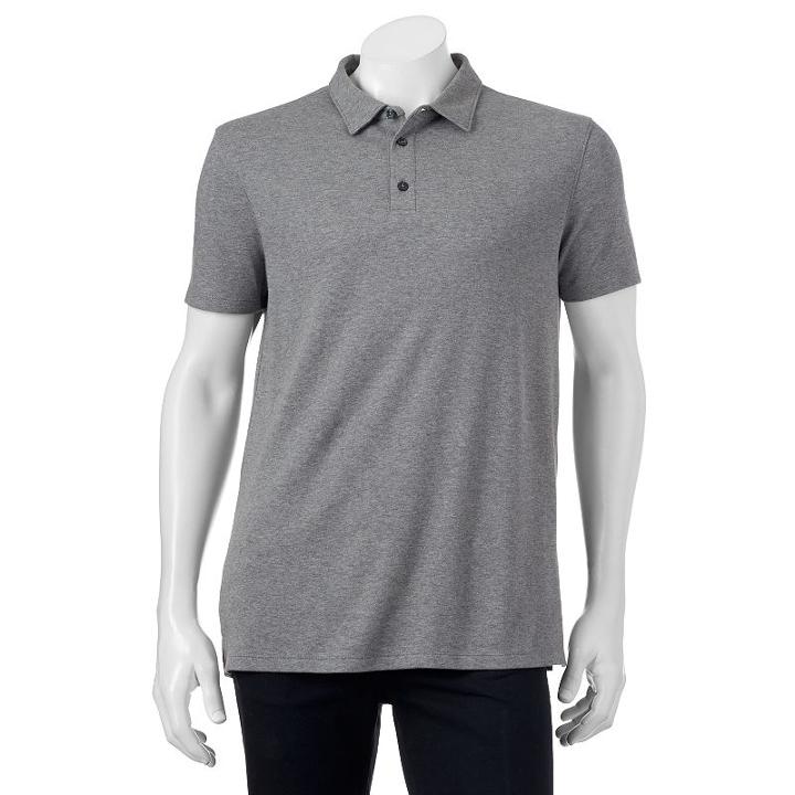 Big & Tall Apt. 9&reg; Solid Modern-fit Polo, Men's, Size: 2xb, Med Grey