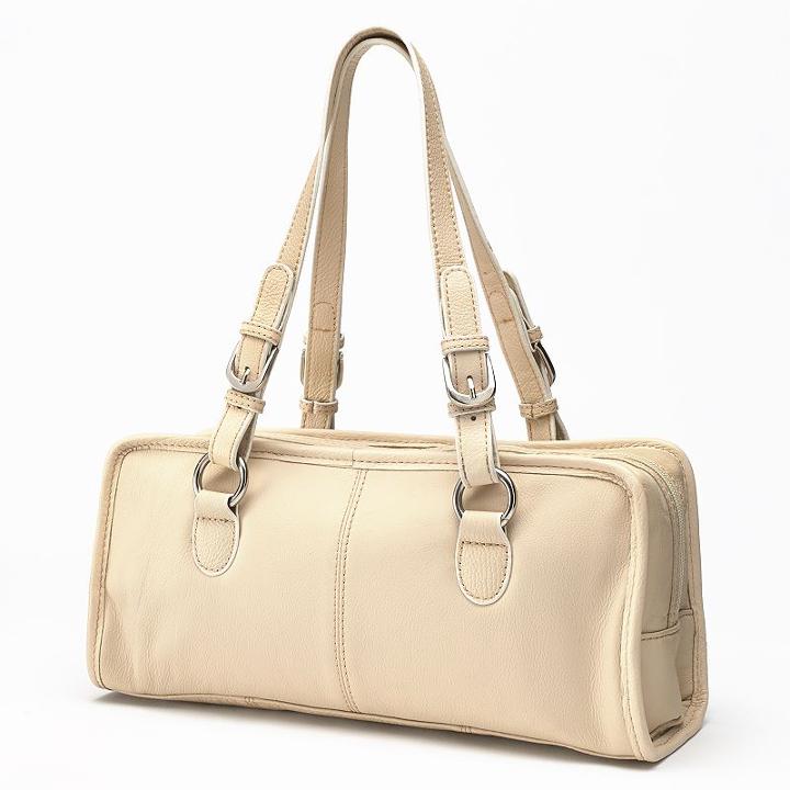 Amerileather Classy Leather Satchel, Women's, White