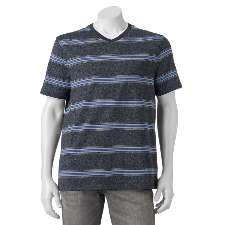 Men's Method Classic-fit Mock-layer Tee, Size: Medium, Black