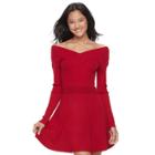 Juniors' Candie's&reg; Portrait Collar Sweater Dress, Teens, Size: Xl, Med Red