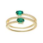 14k Gold Over Silver Lab-created Emerald & White Sapphire Bypass Ring, Women's, Size: 6, Green