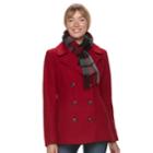 Women's Tower By London Fog Wool Blend Peacoat, Size: Medium, Med Red
