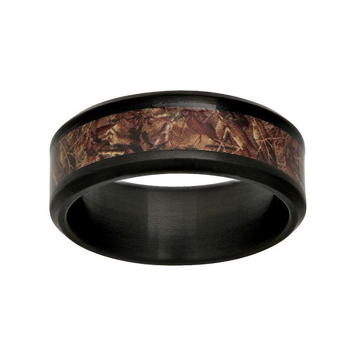 Men's Stainless Steel Camouflage Ring, Size: 12.50, Multicolor