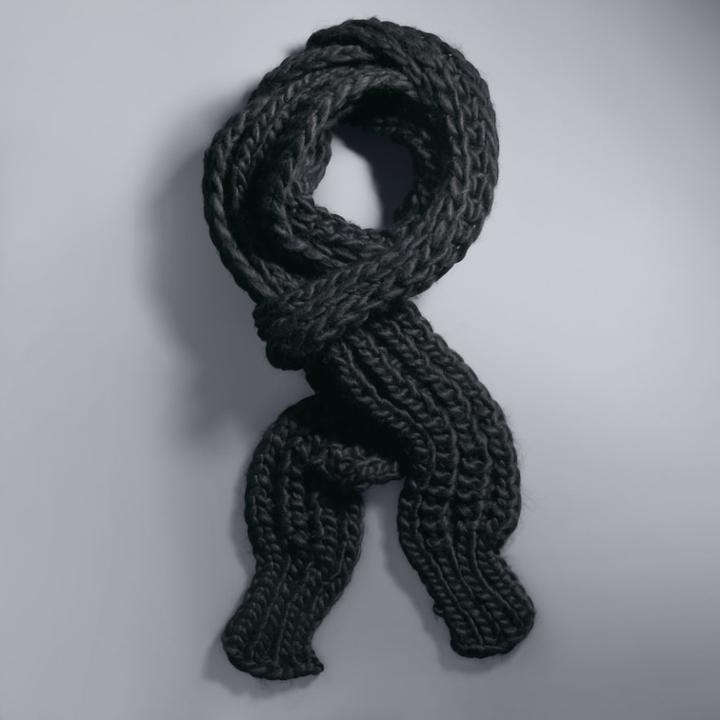 Simply Vera Vera Wang Chunky Ribbed Knit Skinny Scarf, Women's, Black